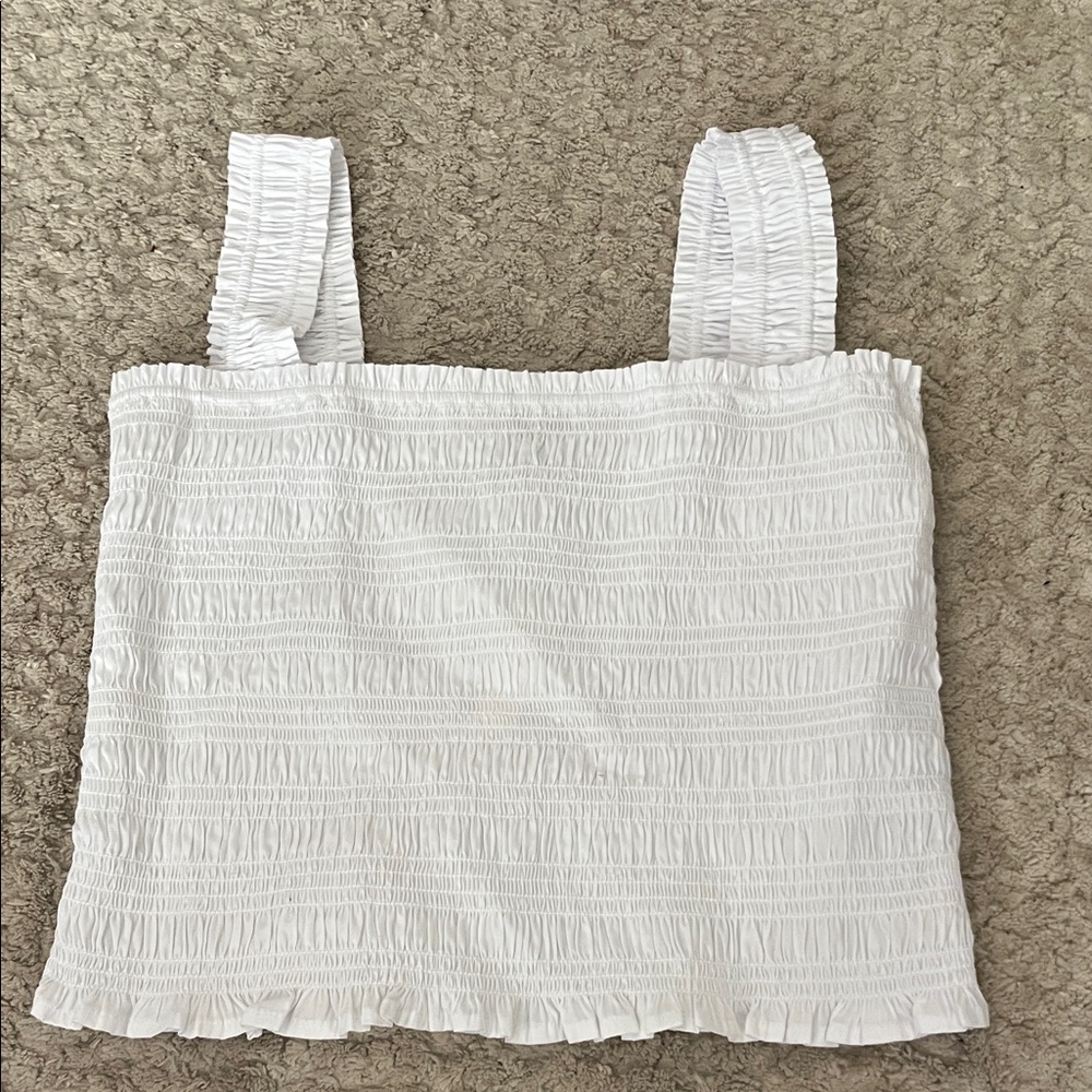 NWT Madewell Poplin Smocked Tank